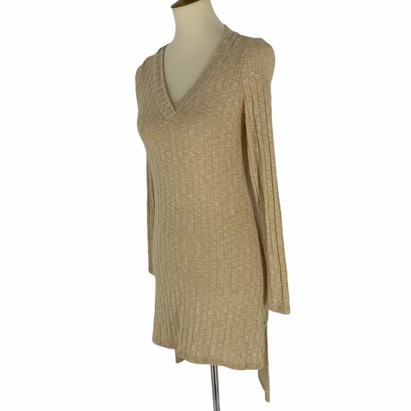 Anthropologie Deletta Tan Ribbed Tunic Top Women's Size XS - Picture 5 of 9